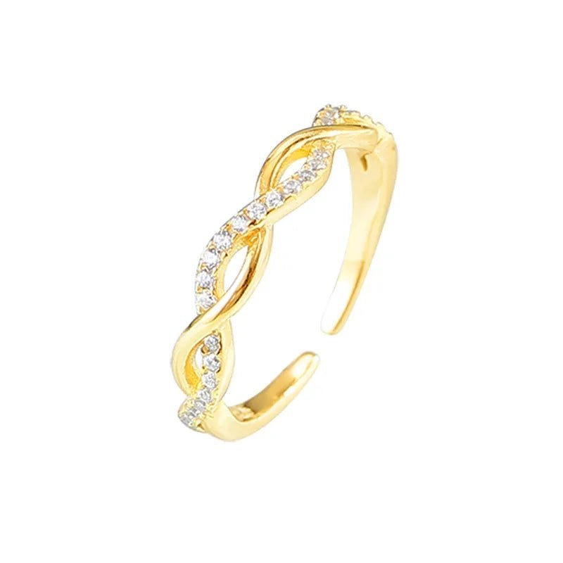 Anillo Infinito Plata 925 con Baño de Oro 18K