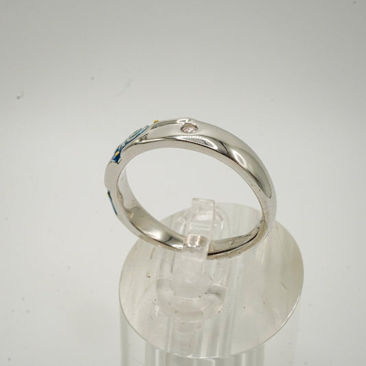 ✨ Anillo “Noche Estrellada” – Plata 925 con esmalte azul y detalles en zirconia