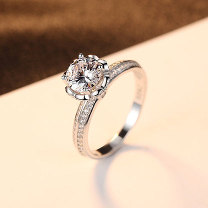 💍 Anillo Romántico en Plata 925 con Zirconia Central de 7 mm - Aurora Boré