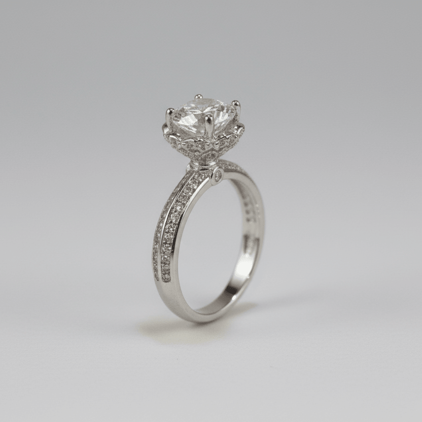 💍 Anillo Romántico en Plata 925 con Zirconia Central de 7 mm