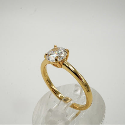 💍 Anillo “Sol de Oro” – Plata 925 con Zirconia Cúbica