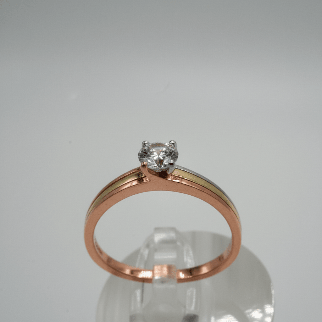 💍 Anillo Solitario "Aurora Tricolor" en Plata 925