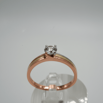 💍 Anillo Solitario "Aurora Tricolor" en Plata 925