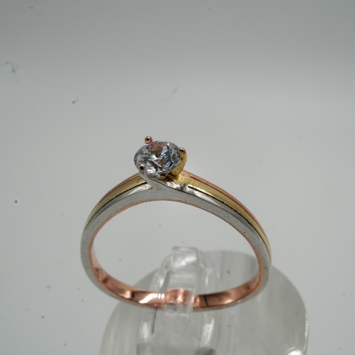 💍 Anillo Solitario "Aurora Tricolor" en Plata 925