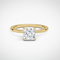 Anillo Solitario Corte Princesa en Plata 925 con Zirconia – Baño de Oro ó Rodio - Aurora Boré