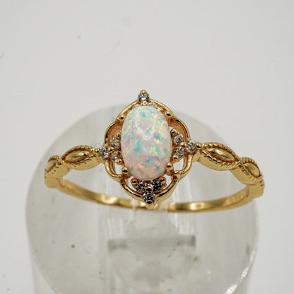 Anillo Vintage con diseño Infinito y Opalo