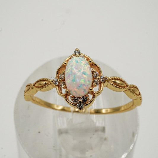 Anillo Vintage con diseño Infinito y Opalo