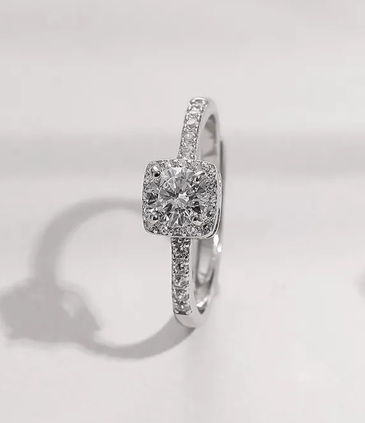 Anillos con Zirconia Cúbica, estilo cuadrado de alta calidad, Anillo de plata 925