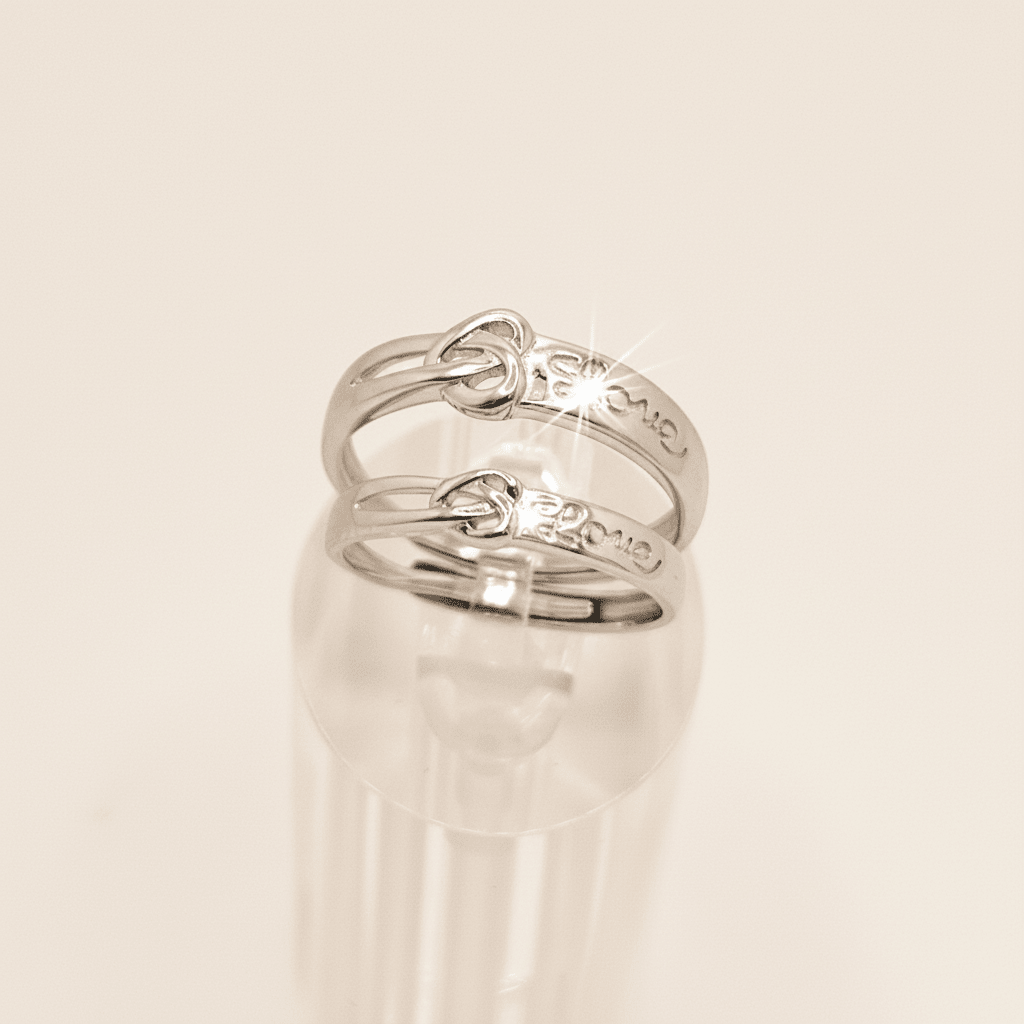 Anillos de Pareja Corazón, Grabado "Love", Material Plata 925