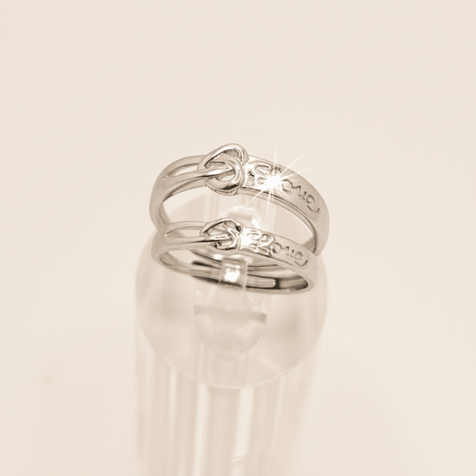 Anillos de Pareja Corazón, Grabado "Love", Material Plata 925