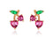 Aretes con detalles en cereza de colores brillantes, en plata de ley 925 con baño de oro rosa - Aurora Boré