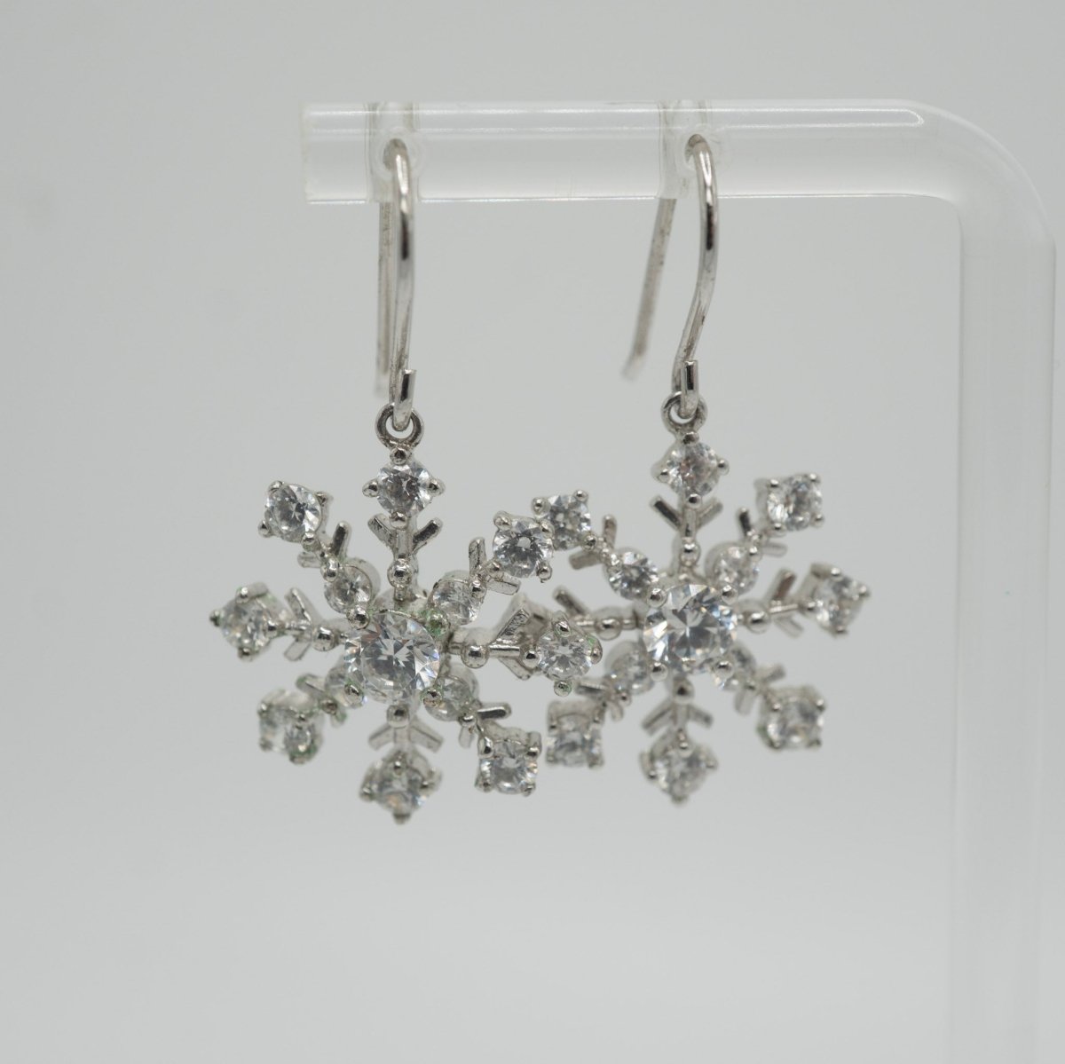 Aretes Copo de Nieve en Plata 925 y Zirconias