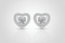 Aretes "Corazón Brillante" en plata 925 con baño de rodio