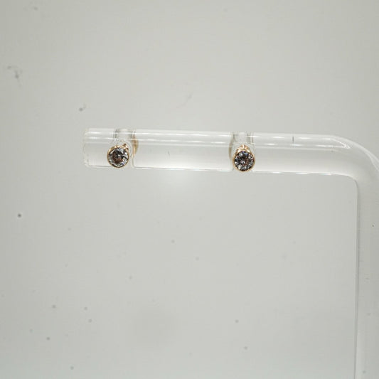 Aretes de Bebé en Oro 10K con Rosca – Tope Bolita