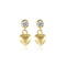 Aretes de Plata 925 con Baño de Oro y Dijes de Corazón - Aurora Boré