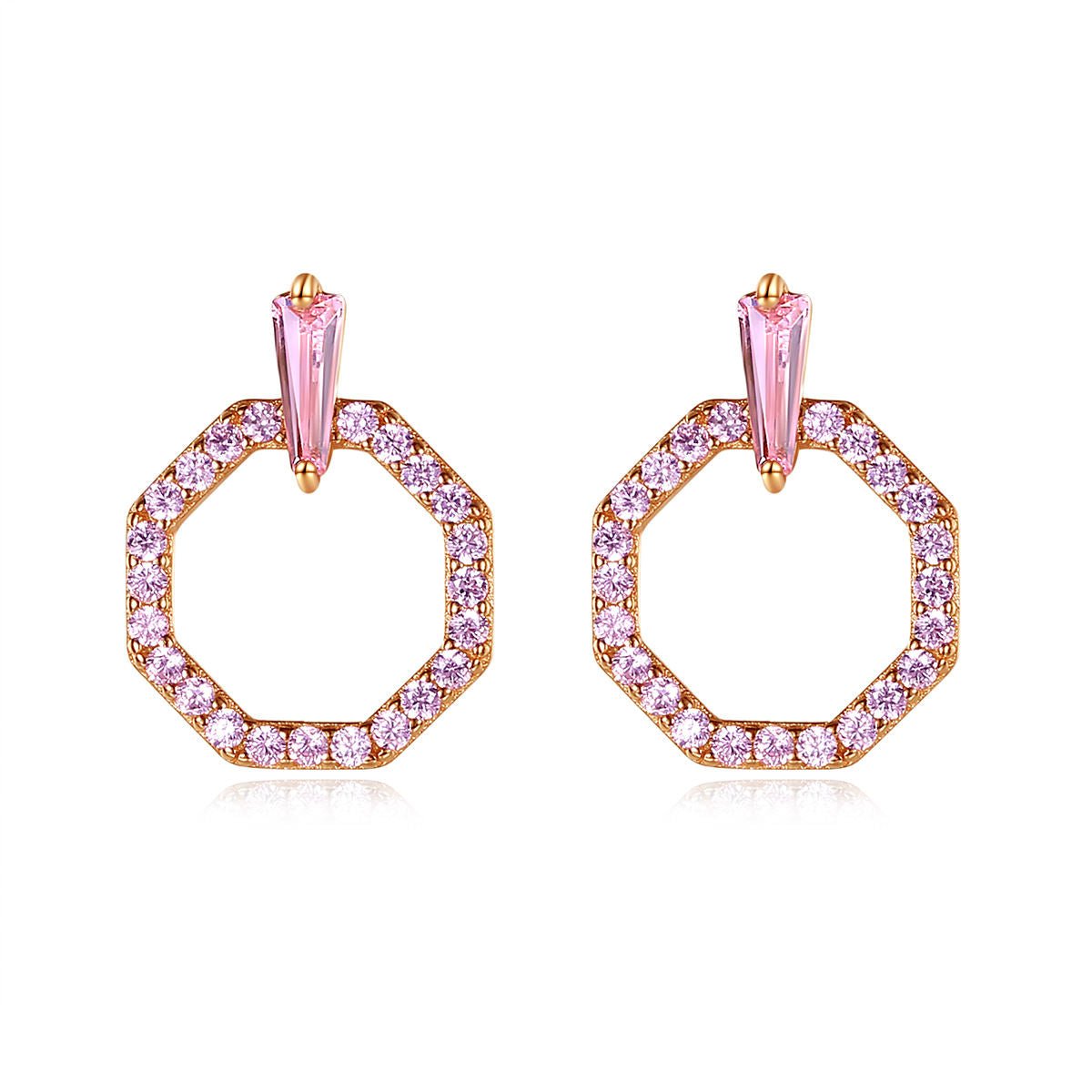 Aretes de Plata con baño de Oro Rosa, Estilo Elegante, irradia Ternura y Estilo. - Aurora Boré