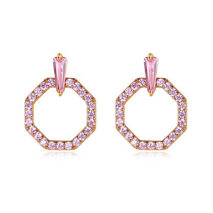 Aretes de Plata con baño de Oro Rosa, Estilo Elegante, irradia Ternura y Estilo. - Aurora Boré