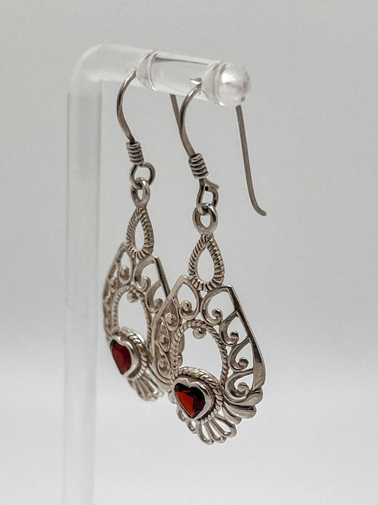 Aretes de Plata con corazón - Aurora Boré