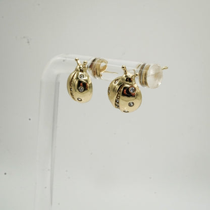 Aretes de tortolita en plata 925 con baño de oro