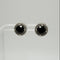 Aretes Halo en Plata 925 con Zirconia Negra y Detalles en Zirconias Blancas