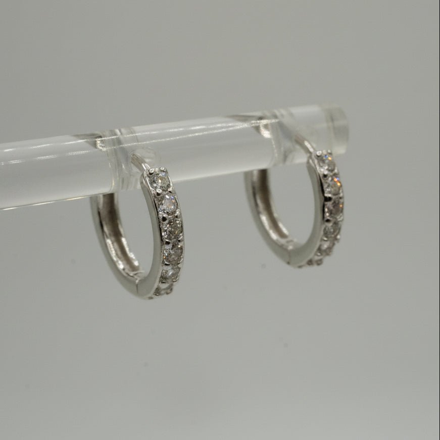 Argollas Brillo Clásico, Plata 925 con Zirconias Cúbicas