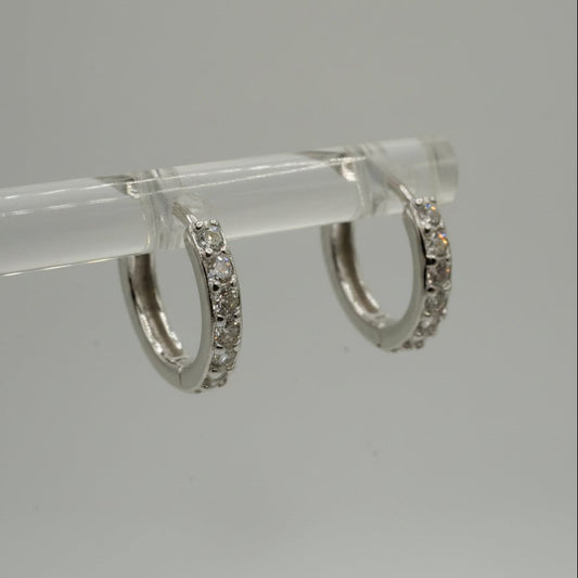 Argollas Brillo Clásico, Plata 925 con Zirconias Cúbicas