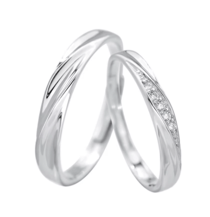 Argollas Clásicas, para parejas, en Plata 925 con baño de rodio