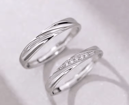 Argollas Clásicas, para parejas, en Plata 925 con baño de rodio