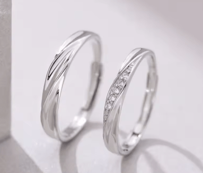 Argollas Clásicas, para parejas, en Plata 925 con baño de rodio