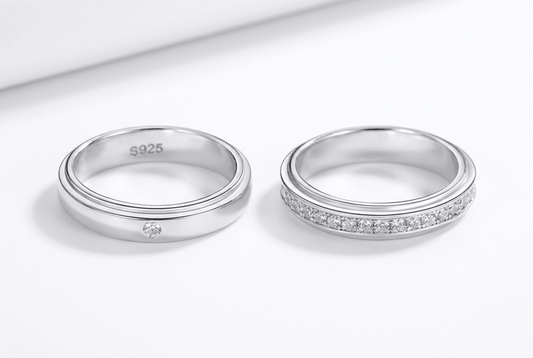 Argollas para parejas, en Plata 925 con Zirconias