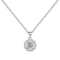 Cadena con Dije de Halo en Plata 925 con Zirconias Cúbicas