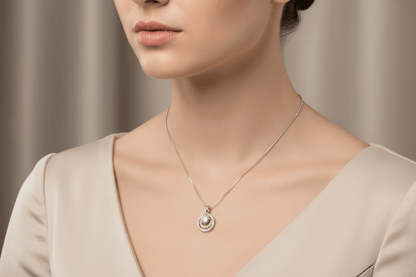 Cadena estilo Halo en Plata 925 y zirconias