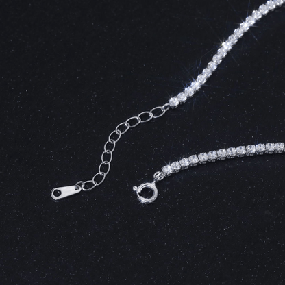 Cadena Tenis Unisex de Zirconias 2 mm – Plata 925 con Baño de Rodio (46 cm)