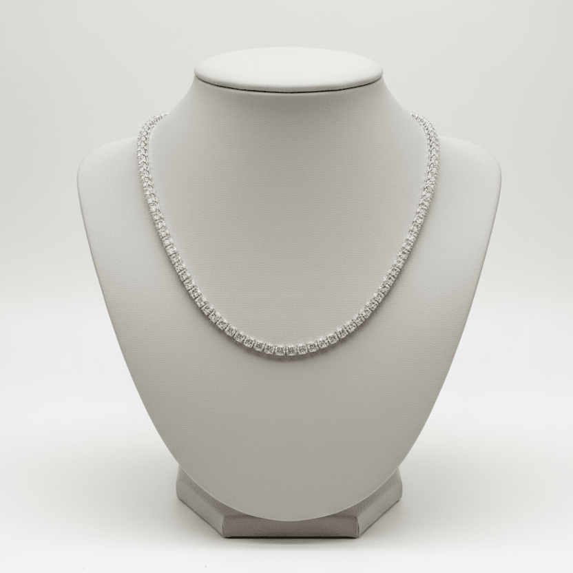 Cadena Tennis Unisex de Zirconias 2 mm – Plata 925 con Baño de Rodio (46 cm)