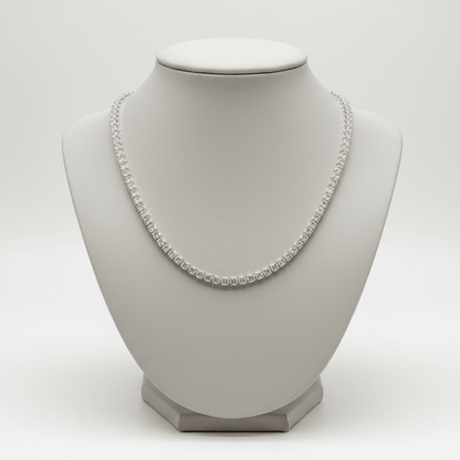 Cadena Tennis Unisex de Zirconias 2 mm – Plata 925 con Baño de Rodio (46 cm)
