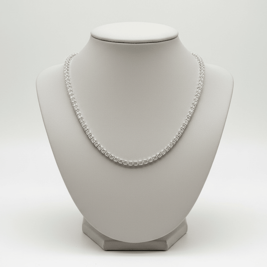 Cadena Tennis Unisex de Zirconias 2 mm – Plata 925 con Baño de Rodio (46 cm)