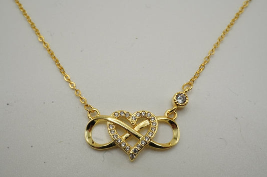 Collar Corazón Infinito en Plata 925 con Zirconias – Disponible en Rodio, Oro y Oro Rosa