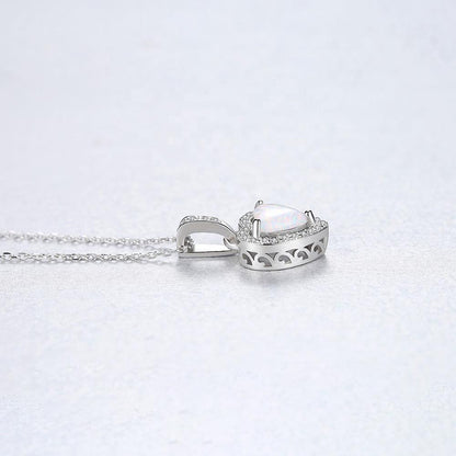 Collar de corazón de Opalo en forma de corazón en plata 925