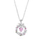 Collar Corazón Floral en Plata 925 con Piedra Rosa - Aurora Boré