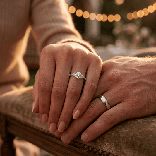 Diseño clásico, de plata de ley 925 y preciosas zirconias cúbicas: este hermoso dúo de anillos de boda es ideal para tu día más especial.