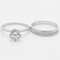 Duo de anillo, obtendrá un estilo clásico Argolla de Plata 925 con Zirconias cúbicas con un anillo Solitario de 7mm con Zirconia en Plata 925 - Aurora Boré