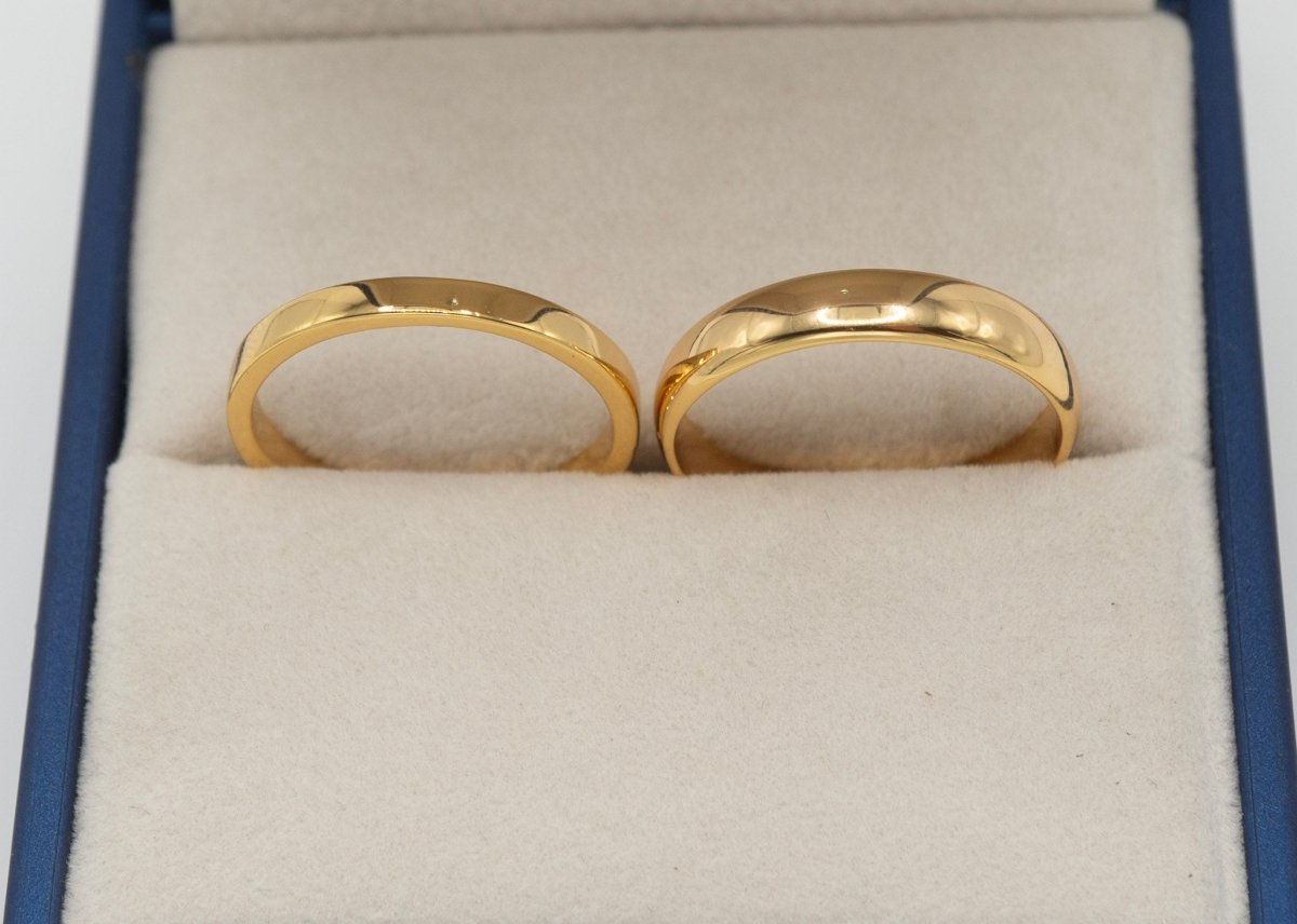 Dúo de Argollas Doradas en Plata 925 con baño de Oro 18K