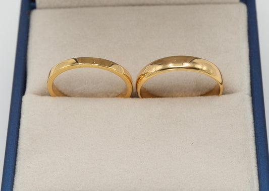 Dúo de Argollas Doradas en Plata 925 con baño de Oro 18K