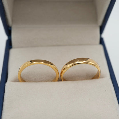 Dúo de Argollas Doradas en Plata 925 con baño de Oro 18K