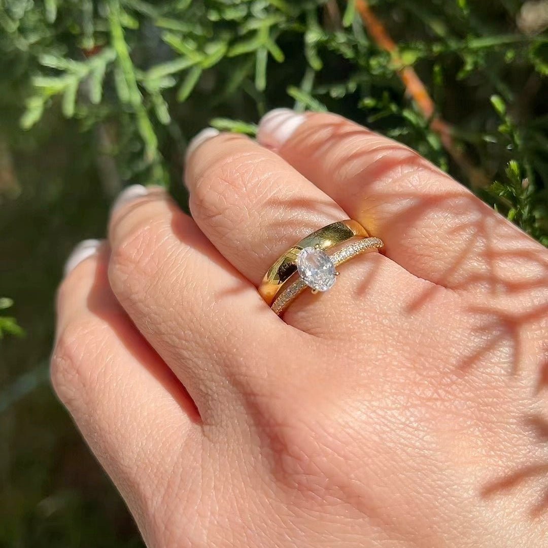 Dúo Ovalado Clásico Dorado