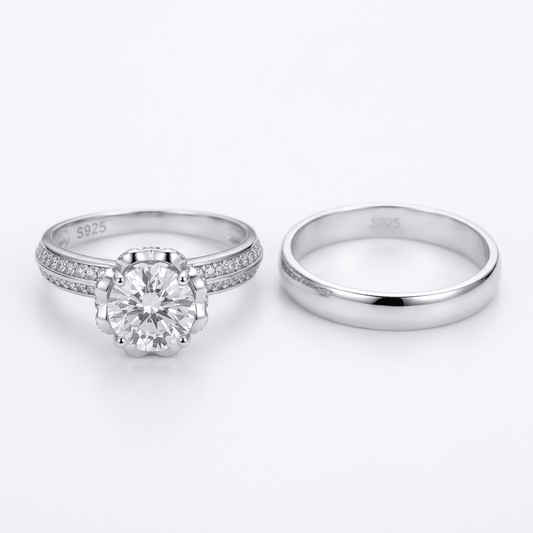 Dúo “Romantico” – Plata 925 con Zirconias Cúbicas.