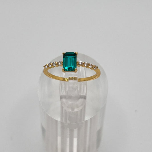 ✨ Anillo “Aurora Mística Esmeralda” – Plata 925 con Baño de Oro - Aurora Boré