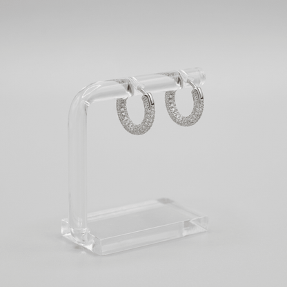 Pendientes Argolla Estilo Geométrico con Circonitas