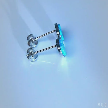 Aretes en plata 925 con ópalo de corazón