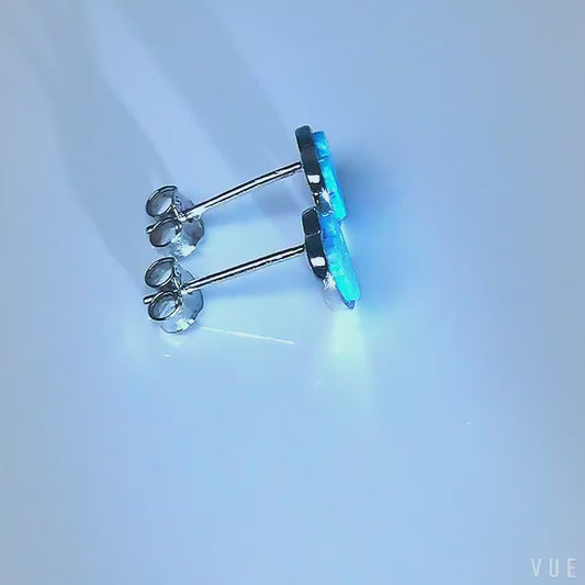 Aretes en plata 925 con ópalo de corazón